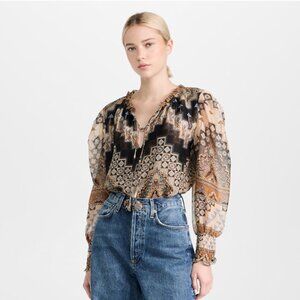 MISA Siena Top NWT Size XS Alhambra Mosaic Chiffon
